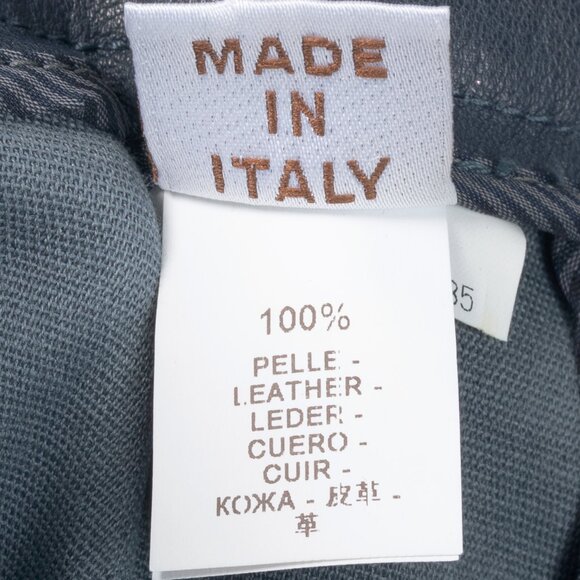 Brunello Cucinelli AW/15 Navy Stretch-Nappa Leather Leggings - Picture 10 of 11